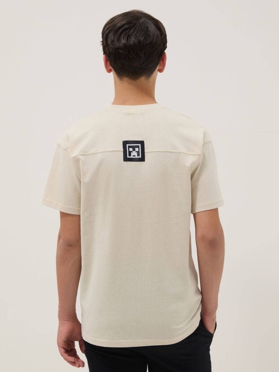 Camiseta Beige de Algod&oacute;n Puro para Chico con Ajuste Relajado y Estampado_1