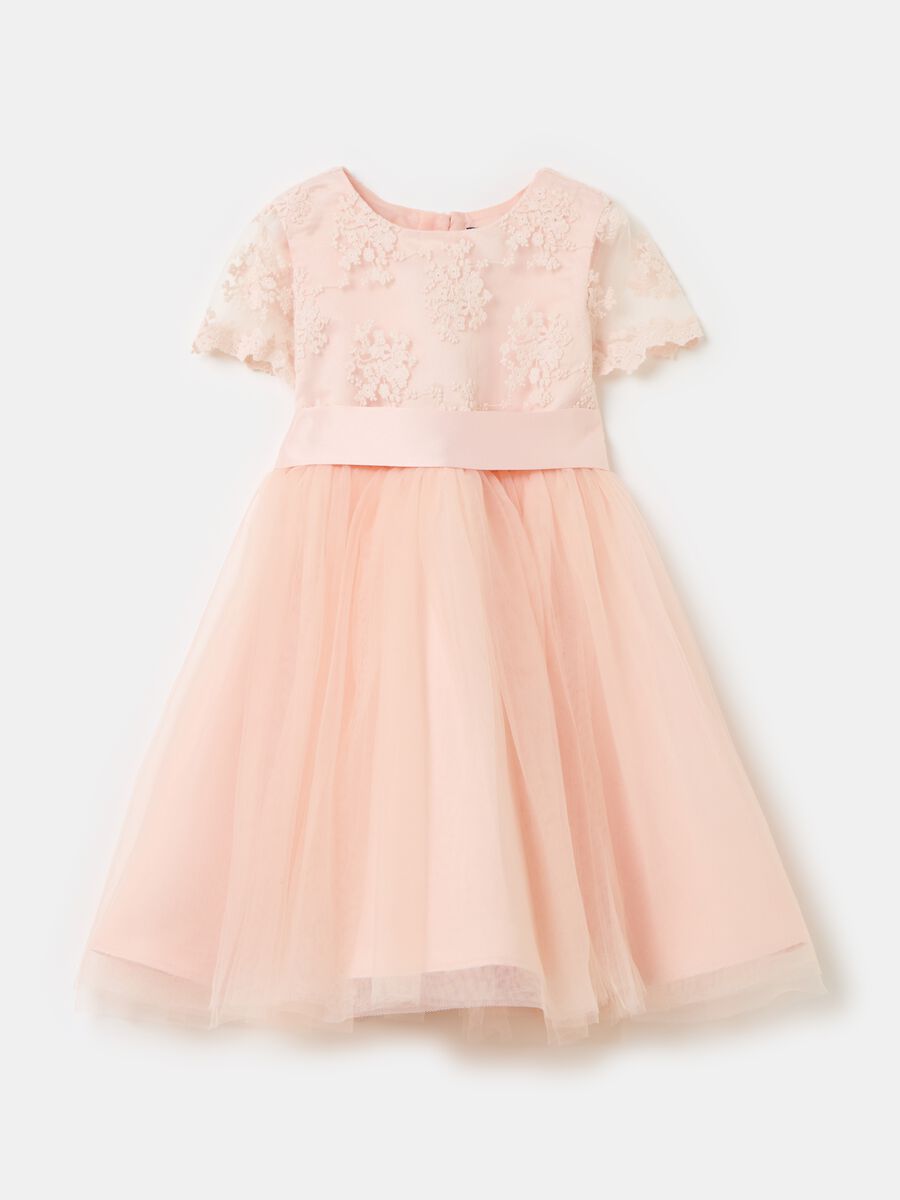 Tulle dress with lace inserts_0