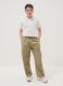 Beige cargo trousers in pure cotton regular fit for boys_0