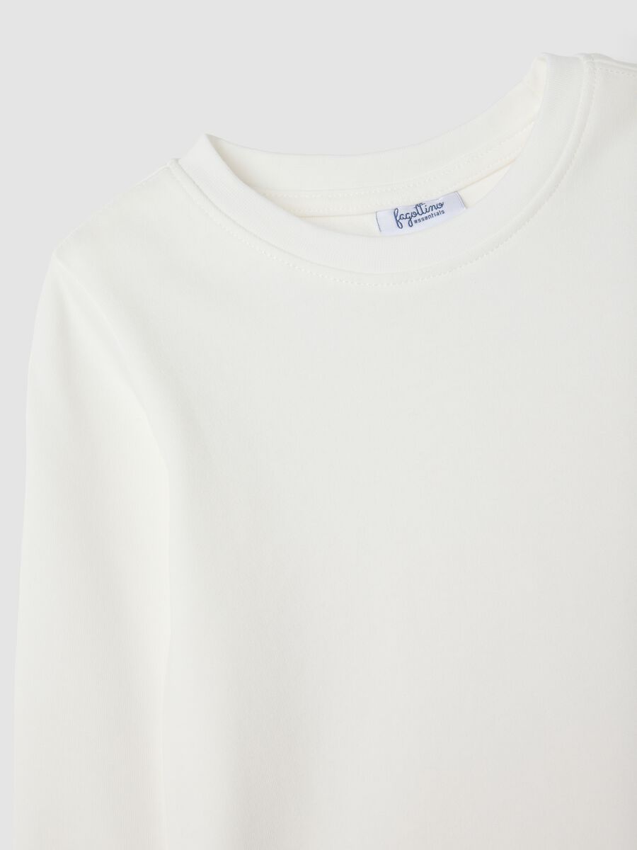 T-shirt branca de gola redonda em puro algod&atilde;o org&acirc;nico_2