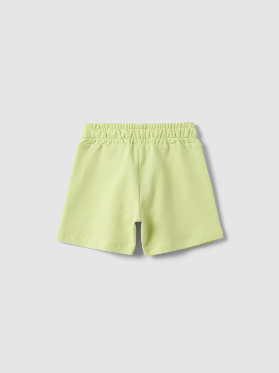 Yellow pure cotton shorts for girls, regular fit_1