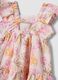 Pink pure cotton dress with tropical print_2