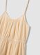 Beige striped pure cotton regular-fit dress with thin straps_5