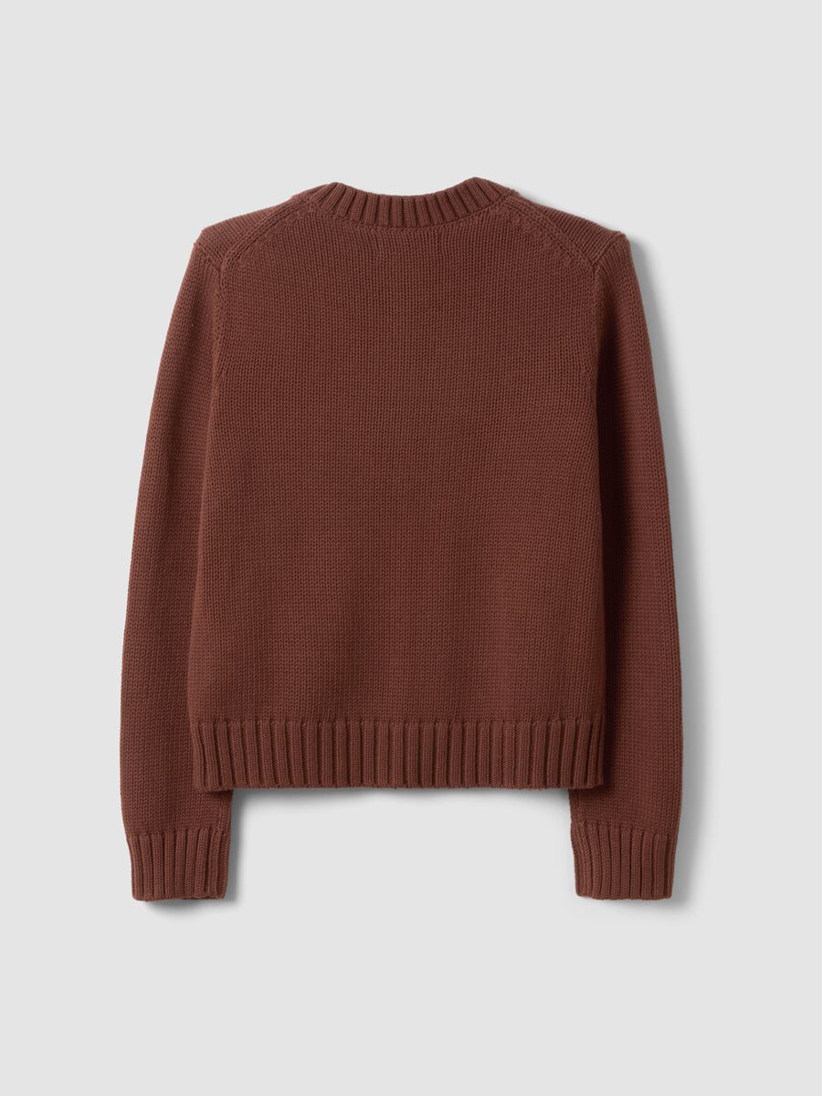 Brauner Cardigan aus reiner Baumwolle mit Kn&ouml;pfen, Regular Fit_2