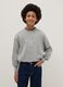 Grey cotton blend girls' relaxed fit sweatshirt with star_0