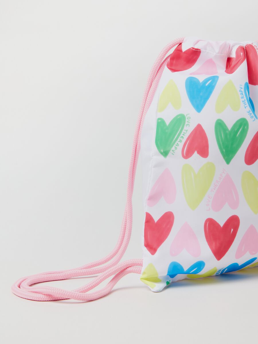 Drawstring backpack with heart print_1
