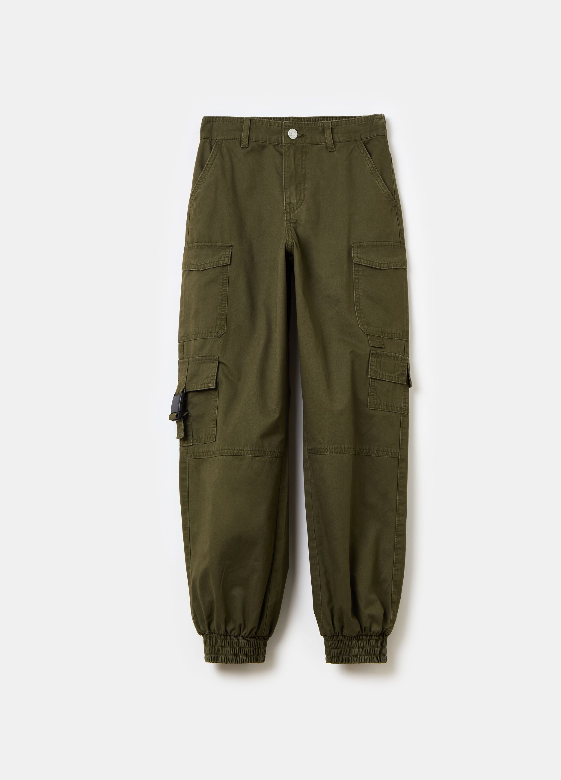 Cotton cargo trousers with multiple pockets
