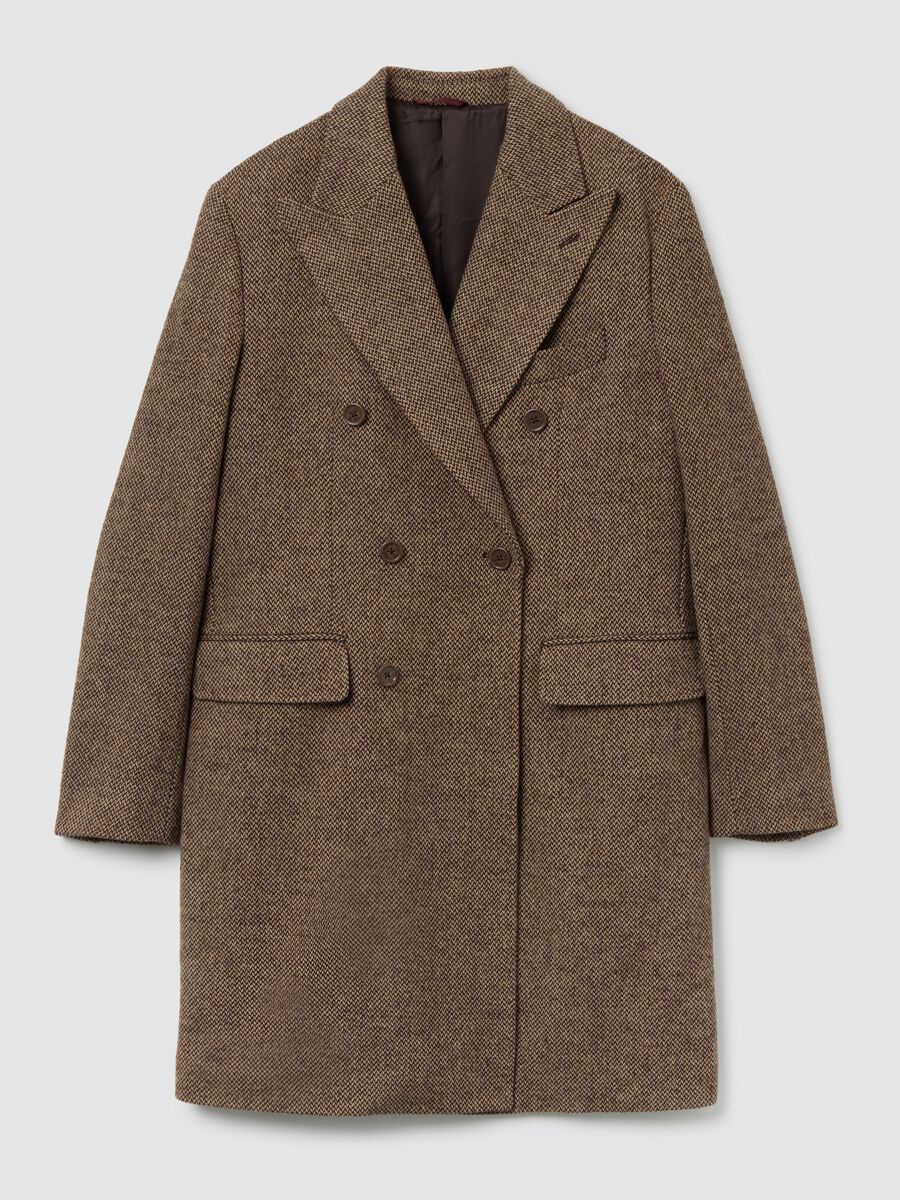 Brown Check Long Coat Regular Fit_4