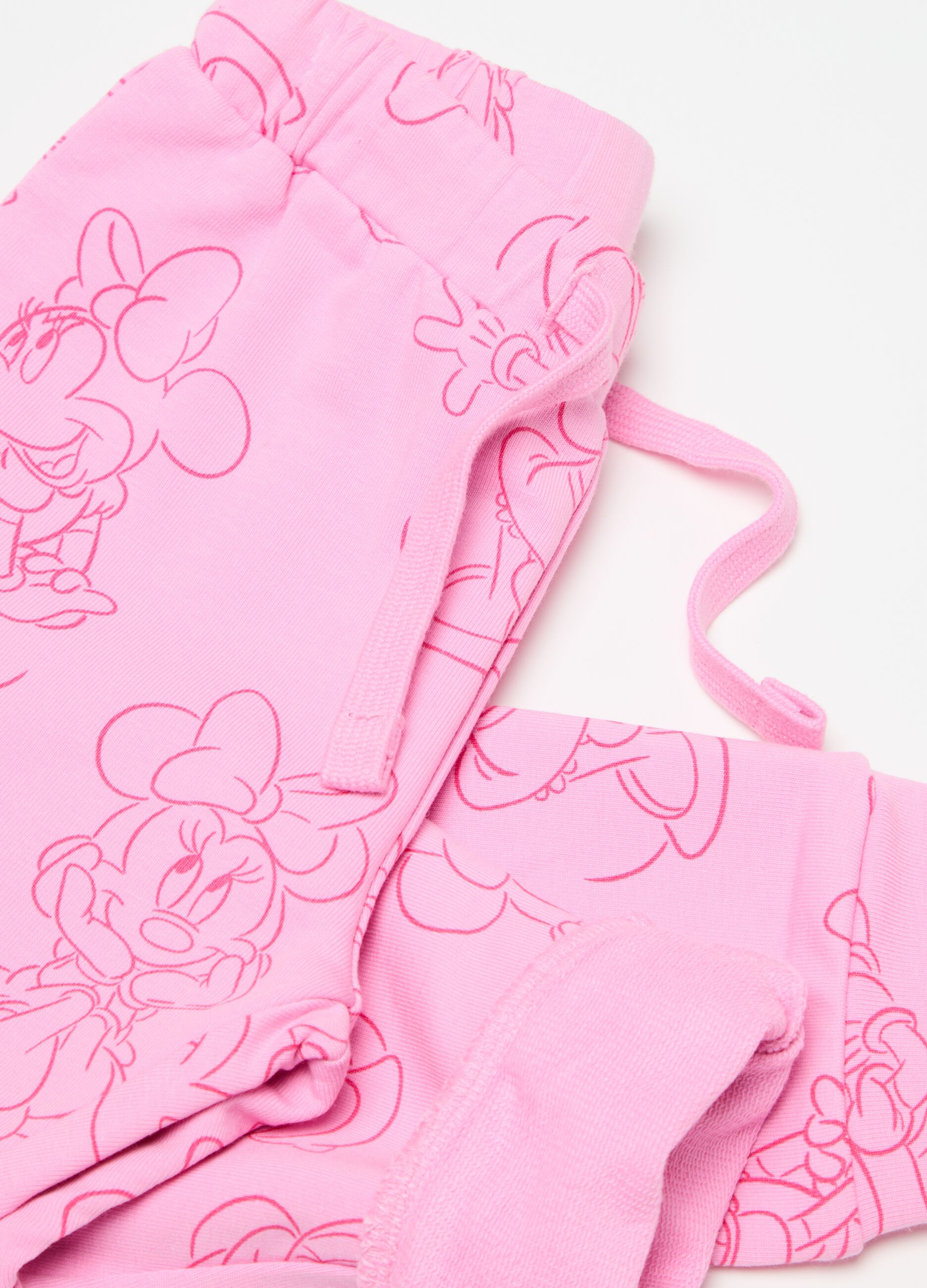 Joggers with drawstring and Minnie Mouse print