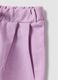 Girls' regular fit purple pure cotton shorts with bow_3