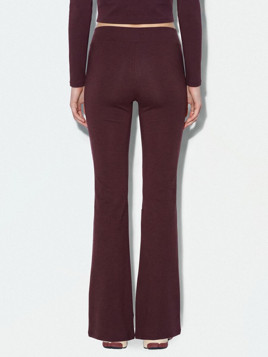 Pantaloni viola flare in modal elasticizzato_3