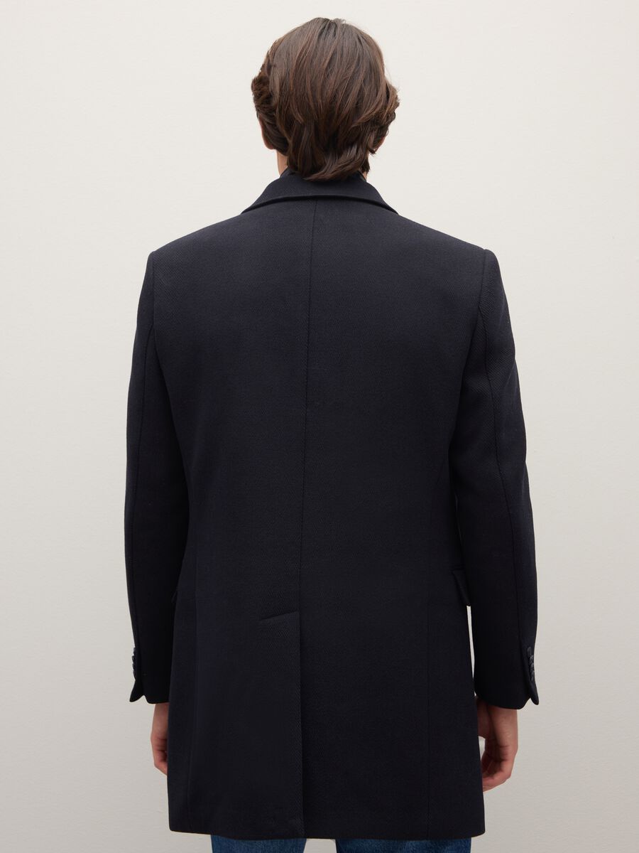 Black regular fit Chesterfield coat_2