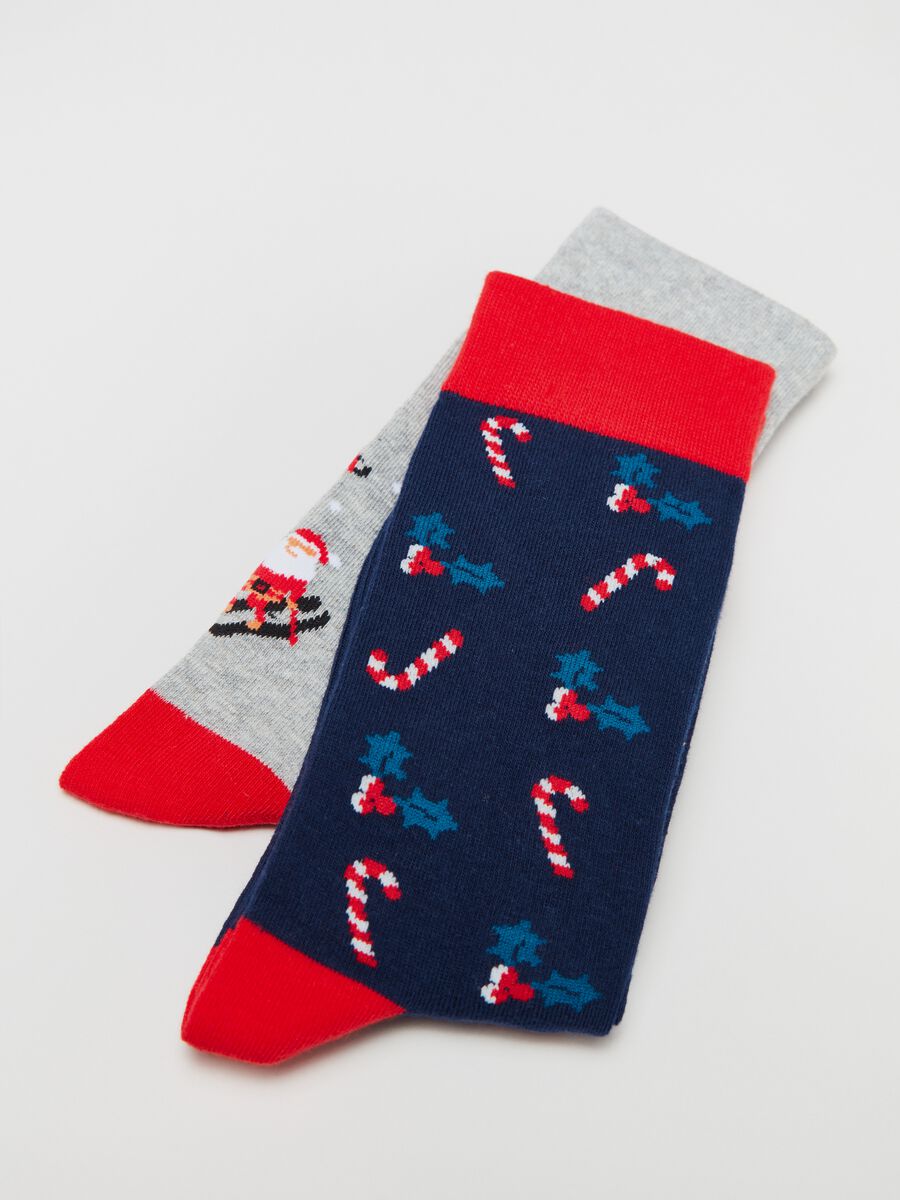Pack of two short socks with jacquard Christmas drawings._2