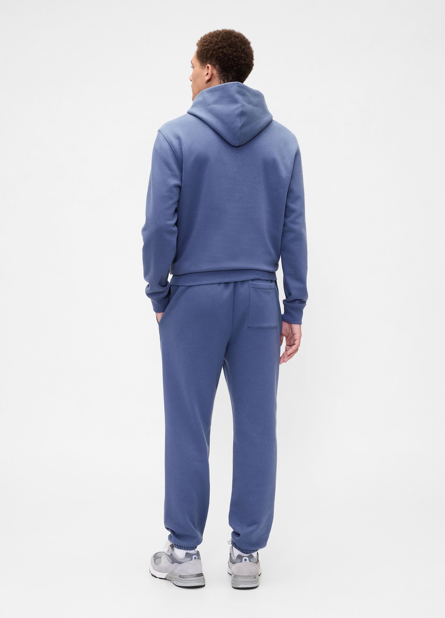 Blue Cotton Blend Trousers