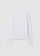 White pure cotton long-sleeve crew-neck T-shirt, regular fit_6
