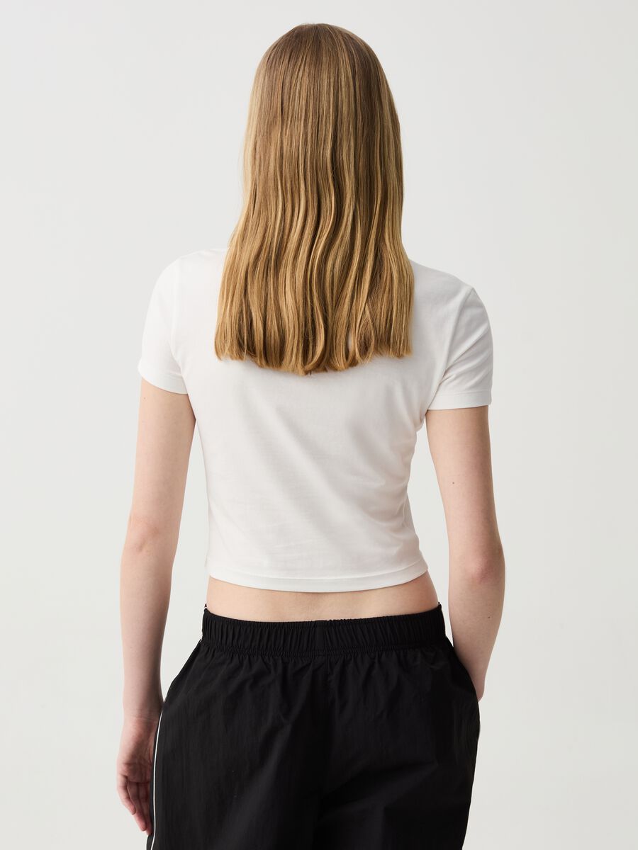 T-shirt cropped in cotone stretch_2