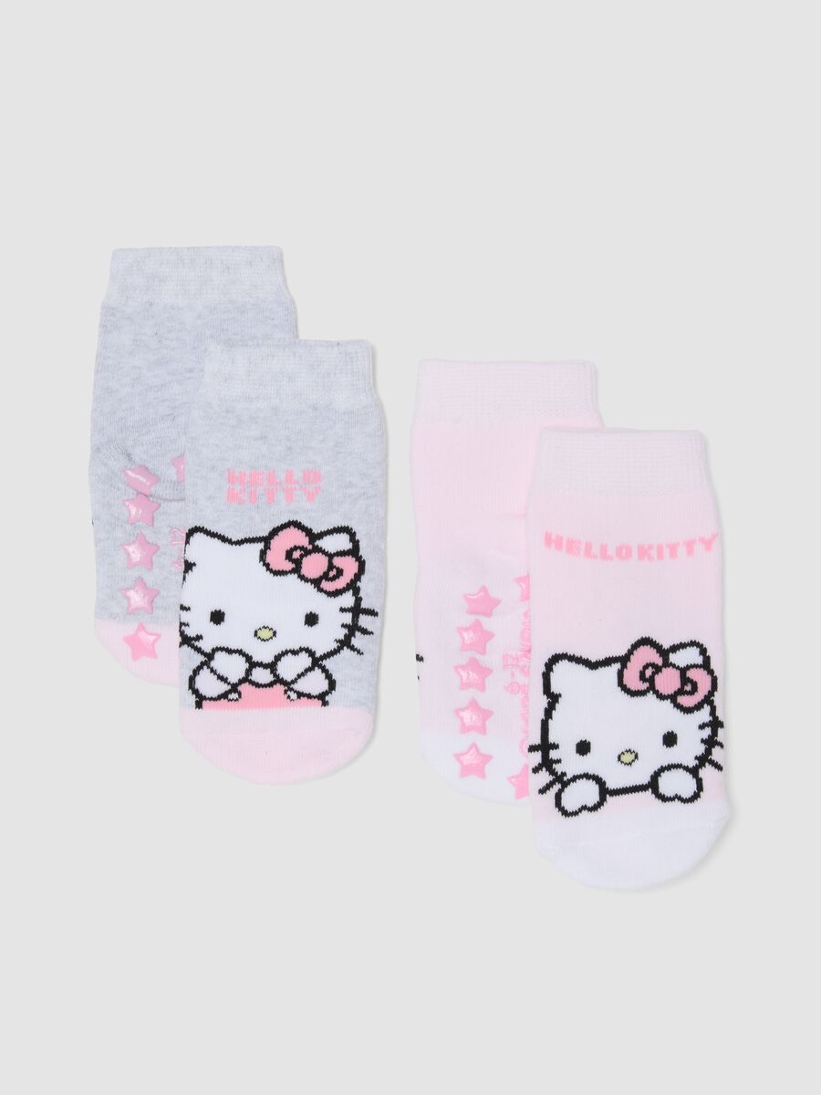 2-pack of pink anti-slip Hello Kitty socks in stretchy organic cotton_0