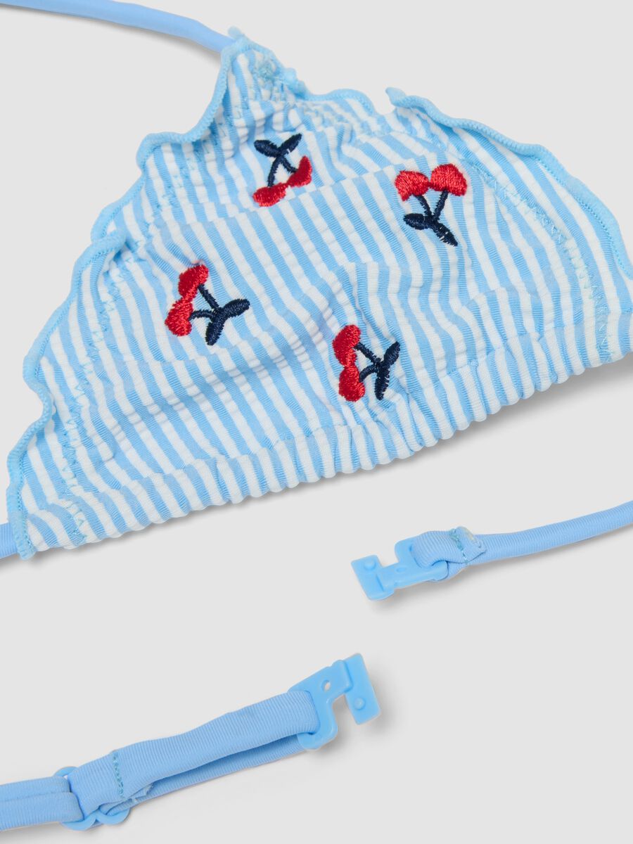 Blue triangle bikini in stretch fabric_2