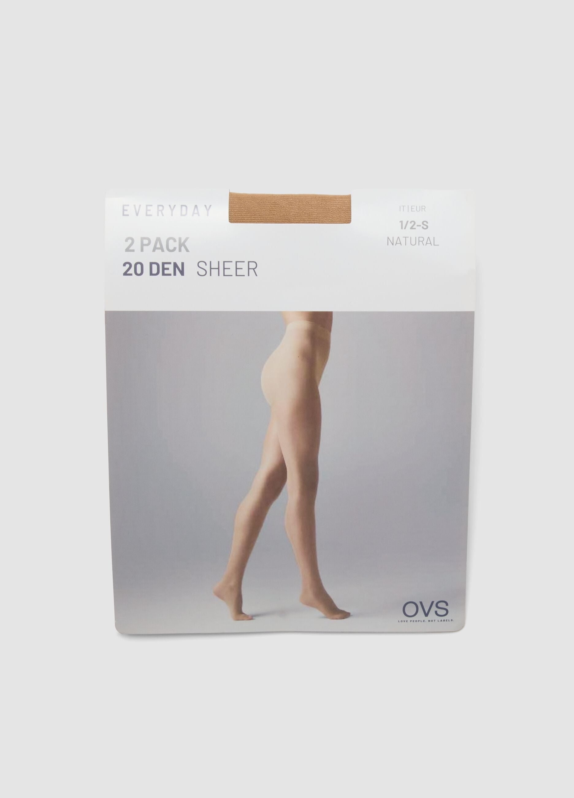 Bipack di collant beige in tessuto elasticizzato velato