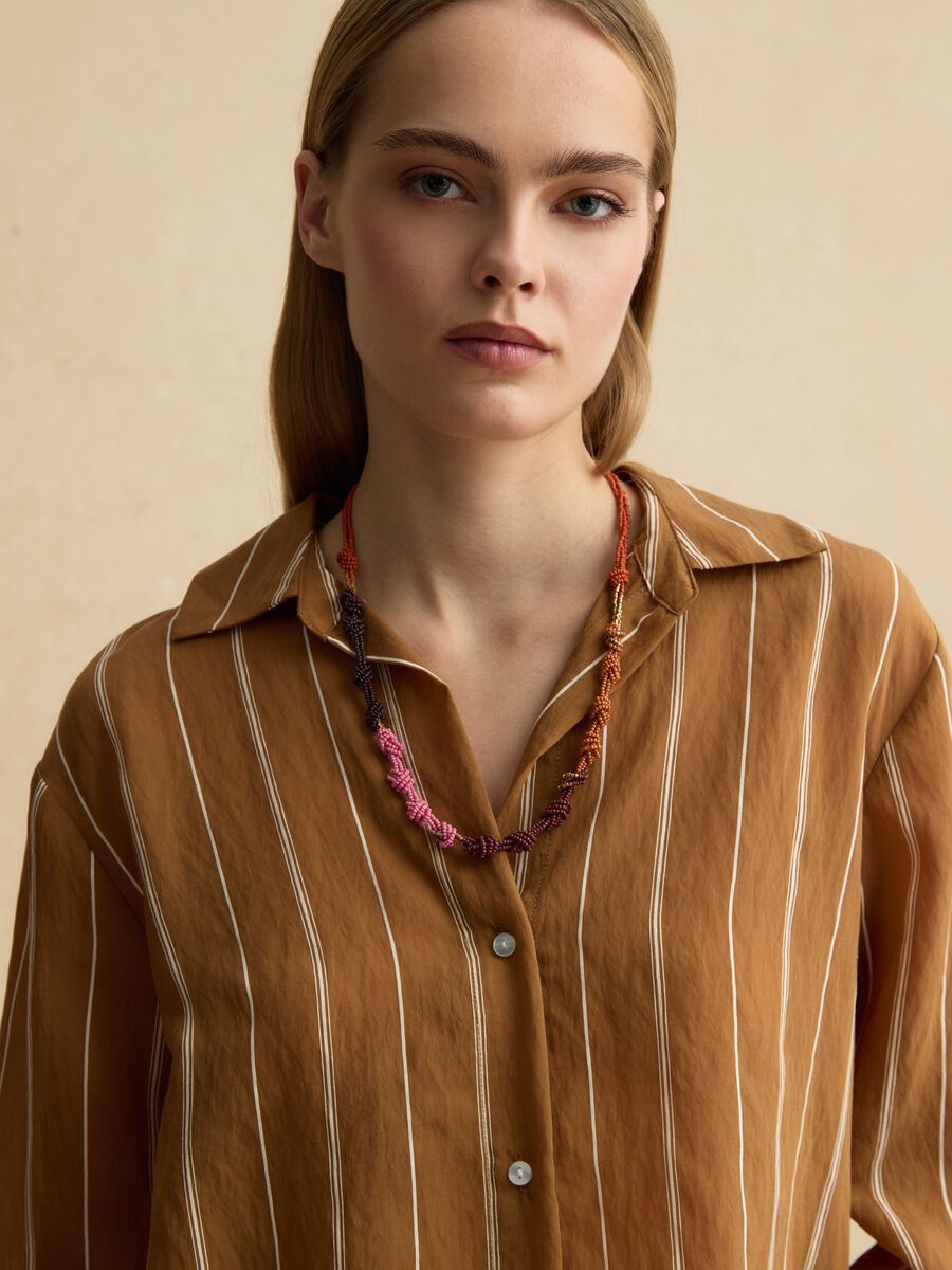 Multicolor gestreiftes Regular-Fit Hemd aus Lyocell-Mix_2