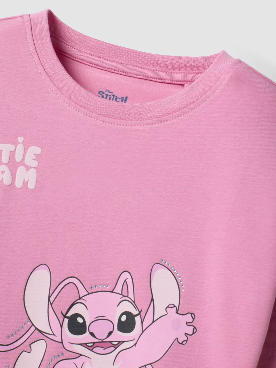 Rosa T-Shirt aus Stretch-Baumwolle mit Lilo & Stitch-Print f&uuml;r M&auml;dchen_3