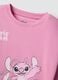 Pink stretch cotton T-shirt with Lilo & Stitch print for girls_3