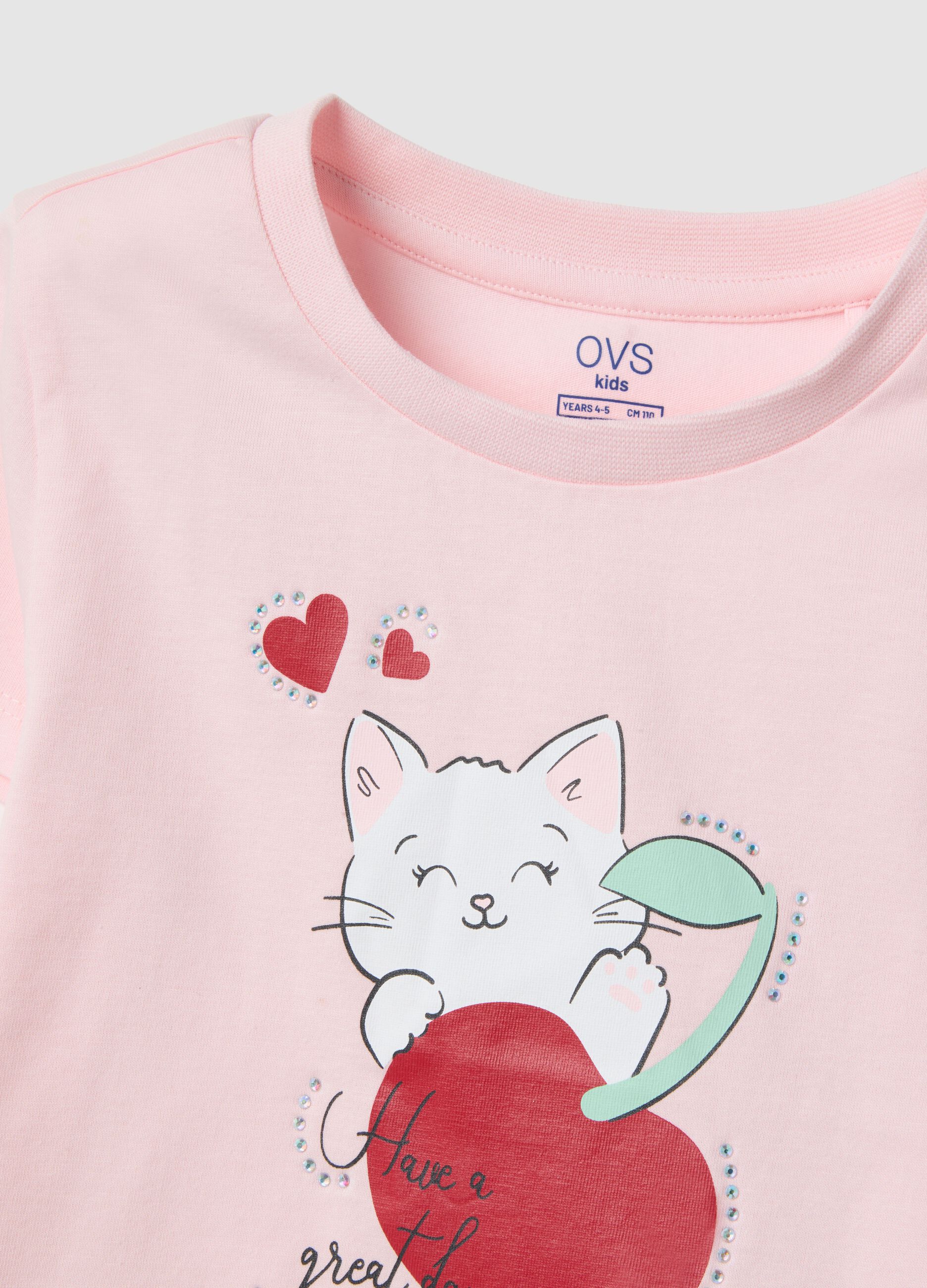 Girl's multicolour pure cotton t-shirt and shorts set, regular fit