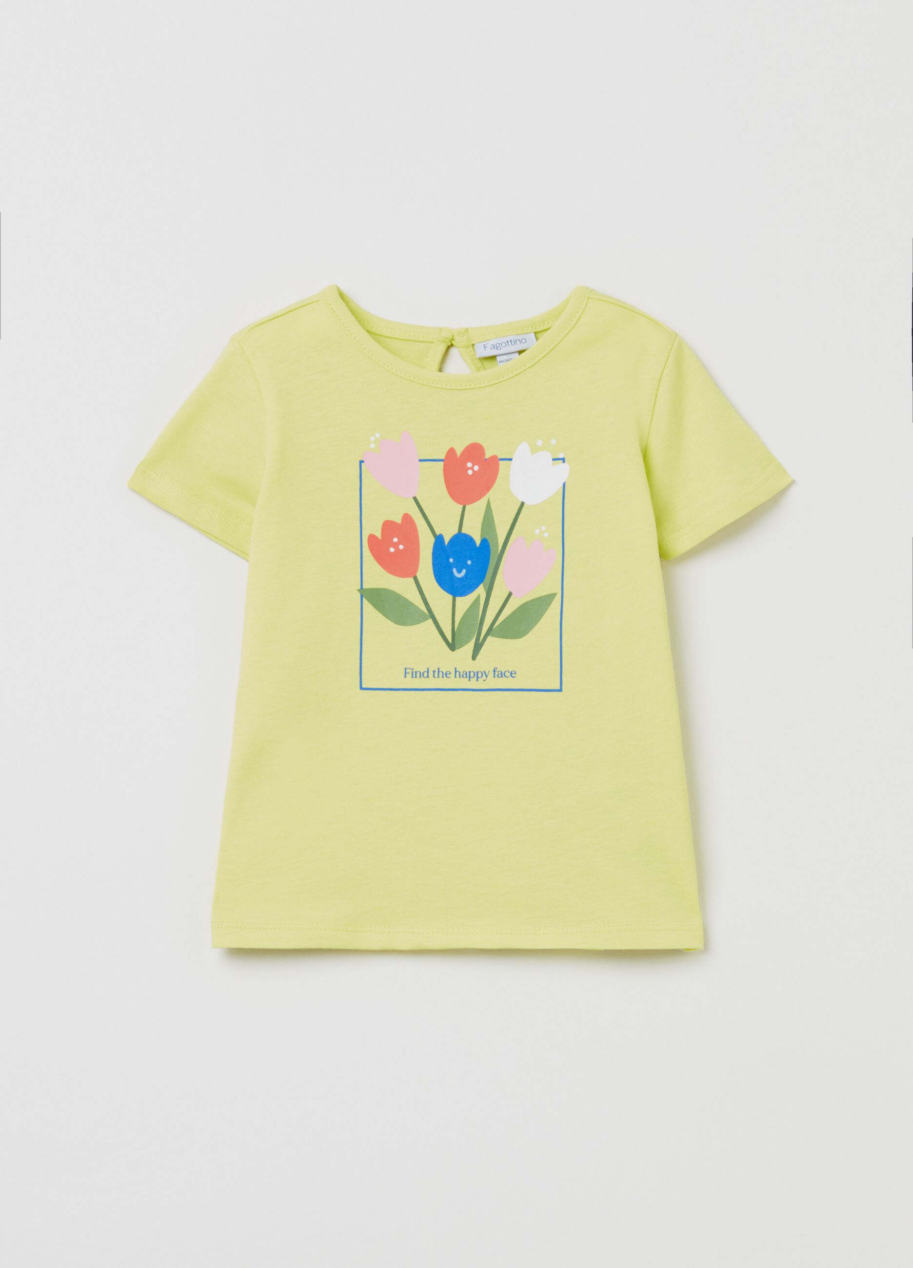 Camiseta de algodón con estampado tulipanes