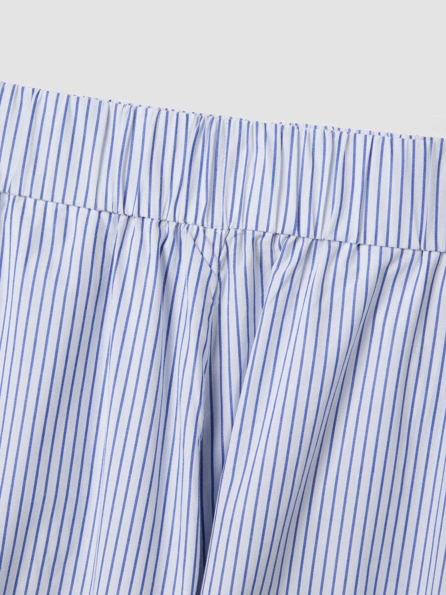 Saia comprida &agrave;s riscas brancas e azuis em algod&atilde;o puro_5