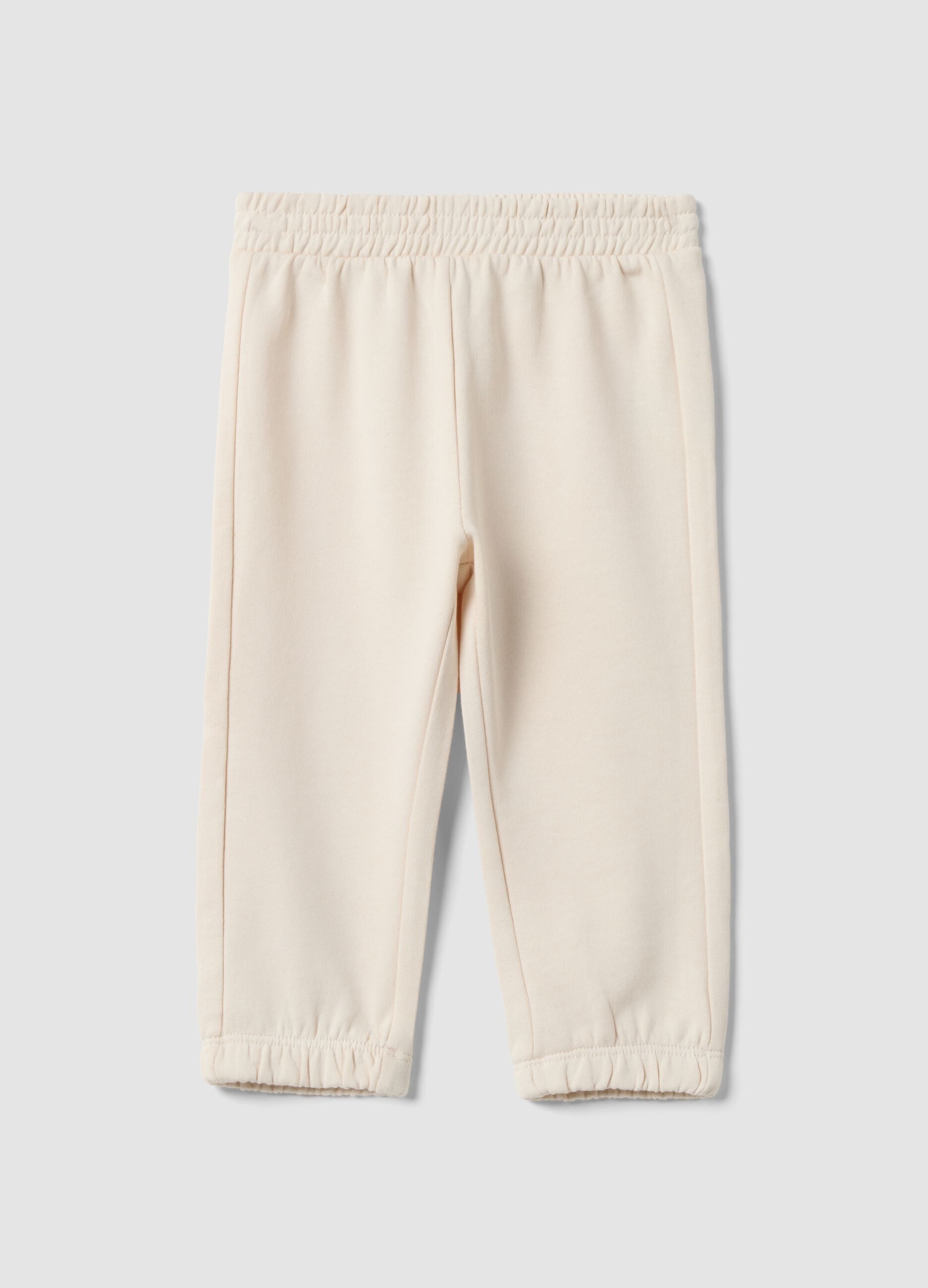 Pantaloni jogger bianchi in puro cotone per bimba