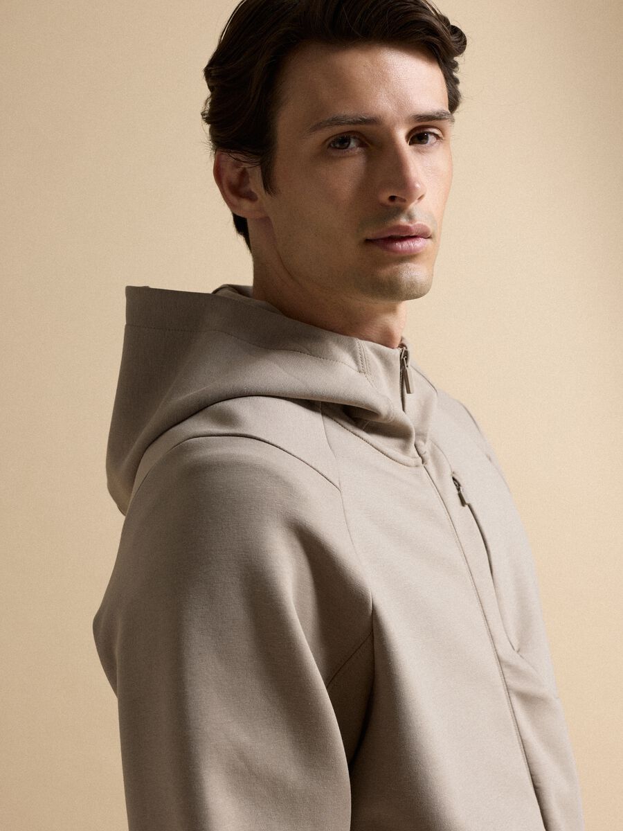 Full-zip beige traspirante in tessuto elasticizzato 2 Way Stretch_3