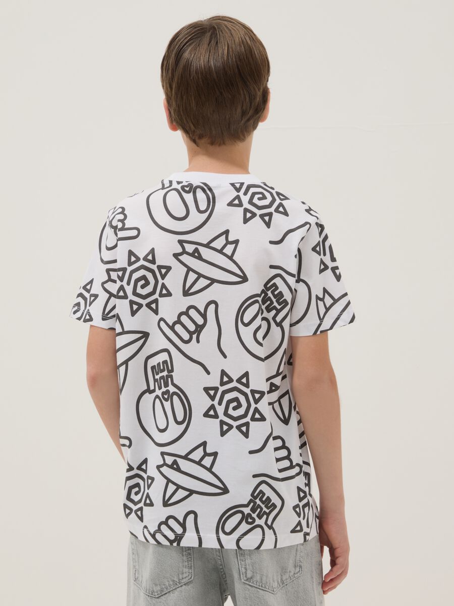 Camiseta blanca de algod&oacute;n puro de manga corta_2