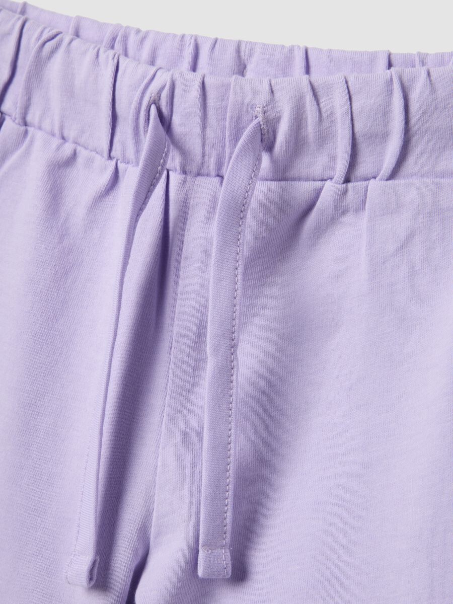 Girls&rsquo; purple 100% cotton shorts, regular fit_2