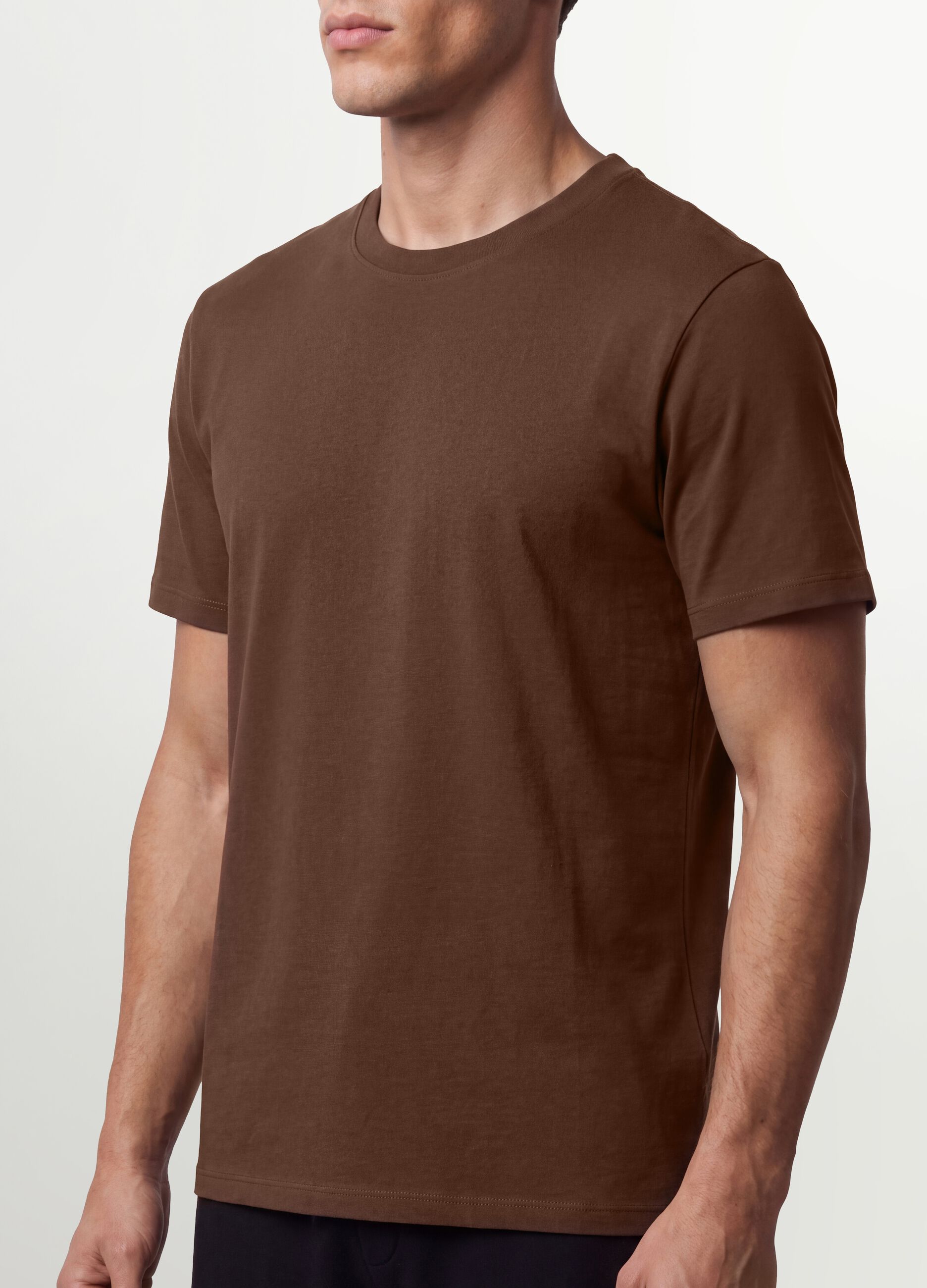 Brown regular-fit organic cotton jersey T-shirt