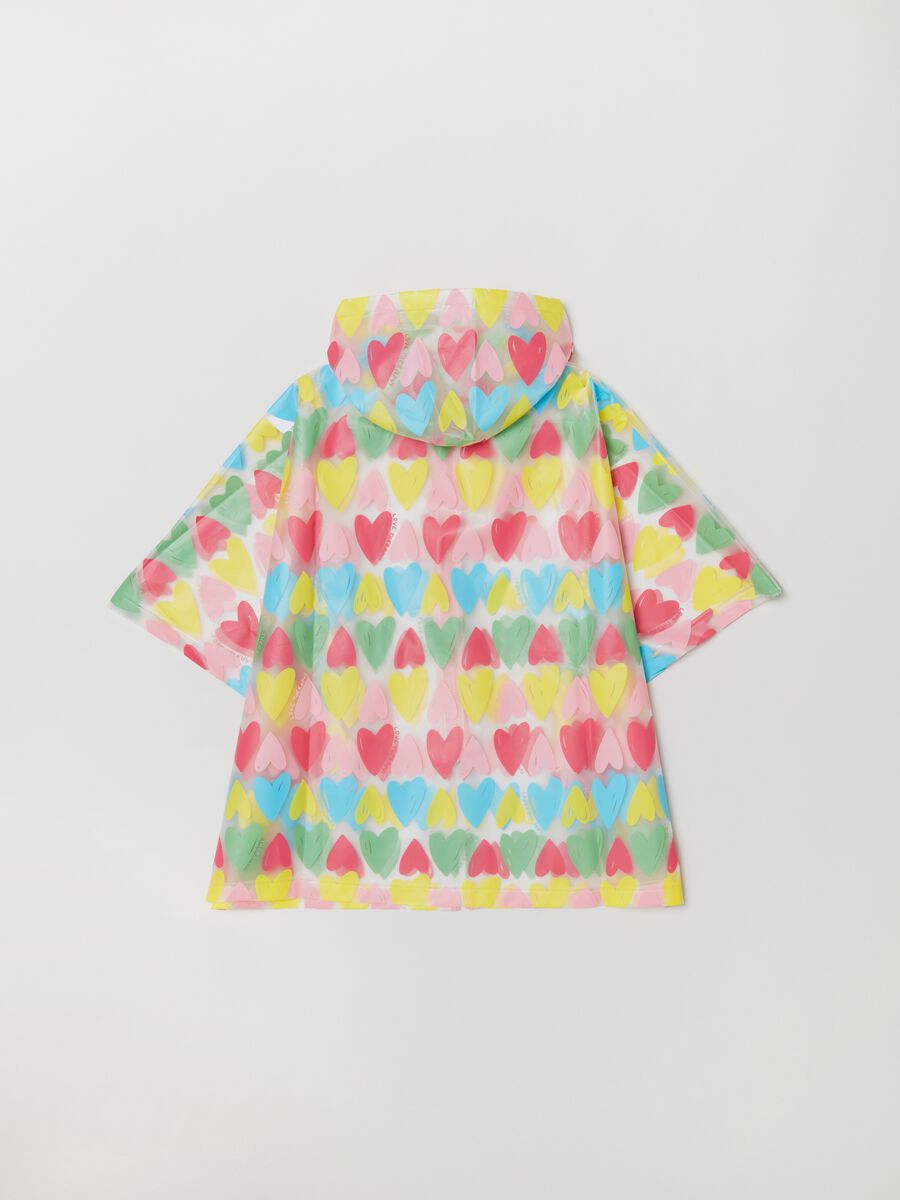Waterproof poncho with heart print_1