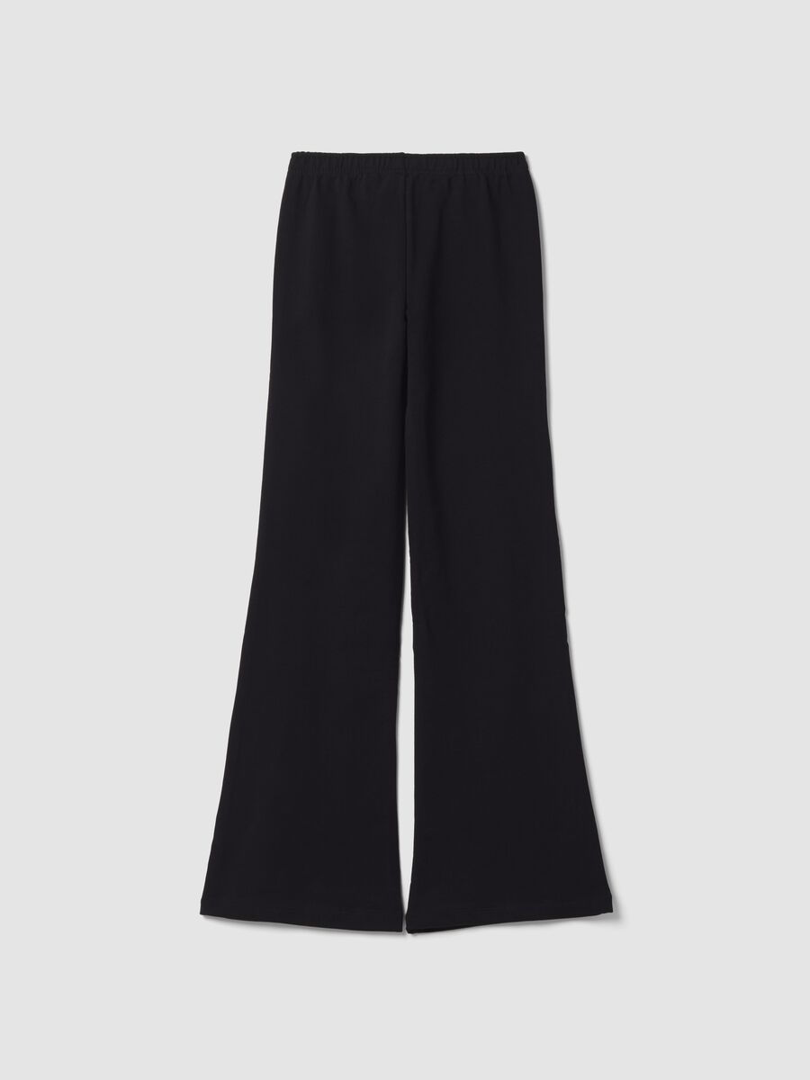 Schwarze Flare-Jogger aus reiner Baumwolle_2