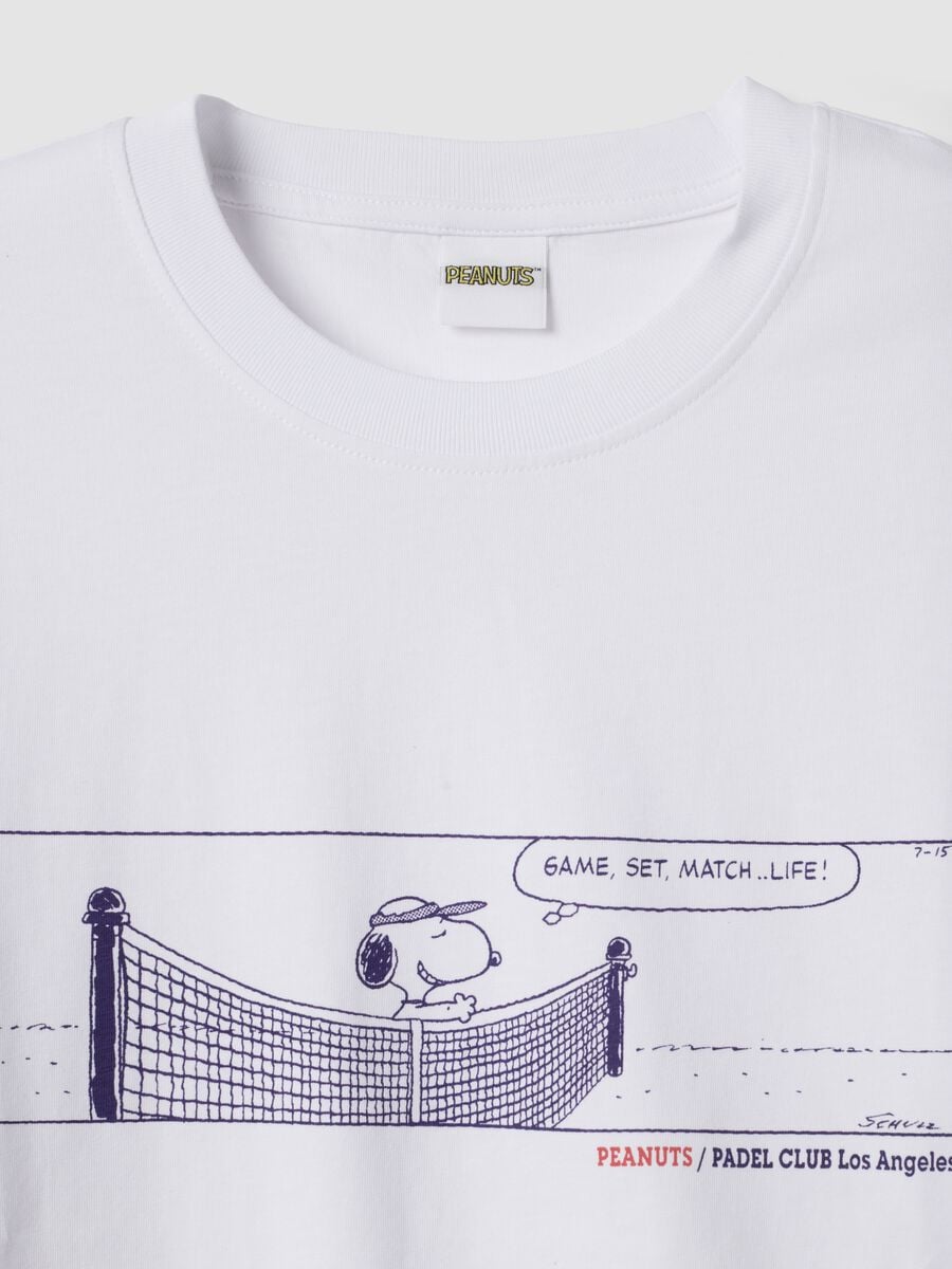 White pure cotton T-shirt with front print_5
