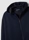 Blue stretch viscose hoodie regular fit with zip_5