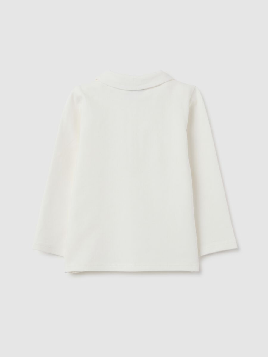 Girls white cotton regular fit sweater_1