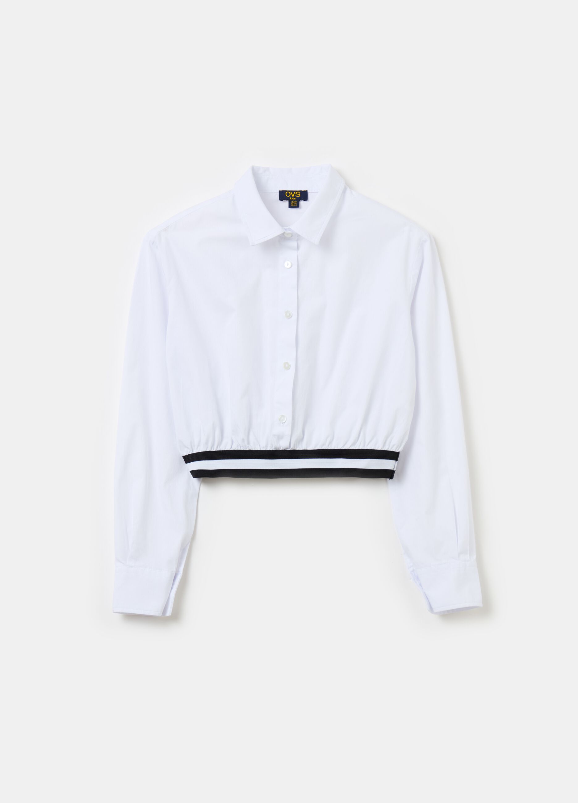 Cotton shirt with elasticated hem