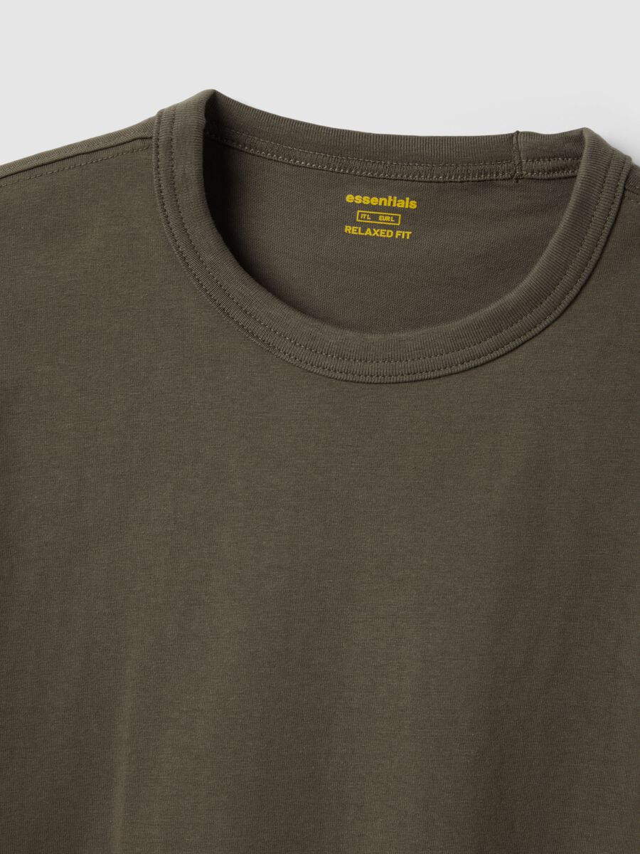 T-shirt girocollo in puro cotone verde relaxed fit_1