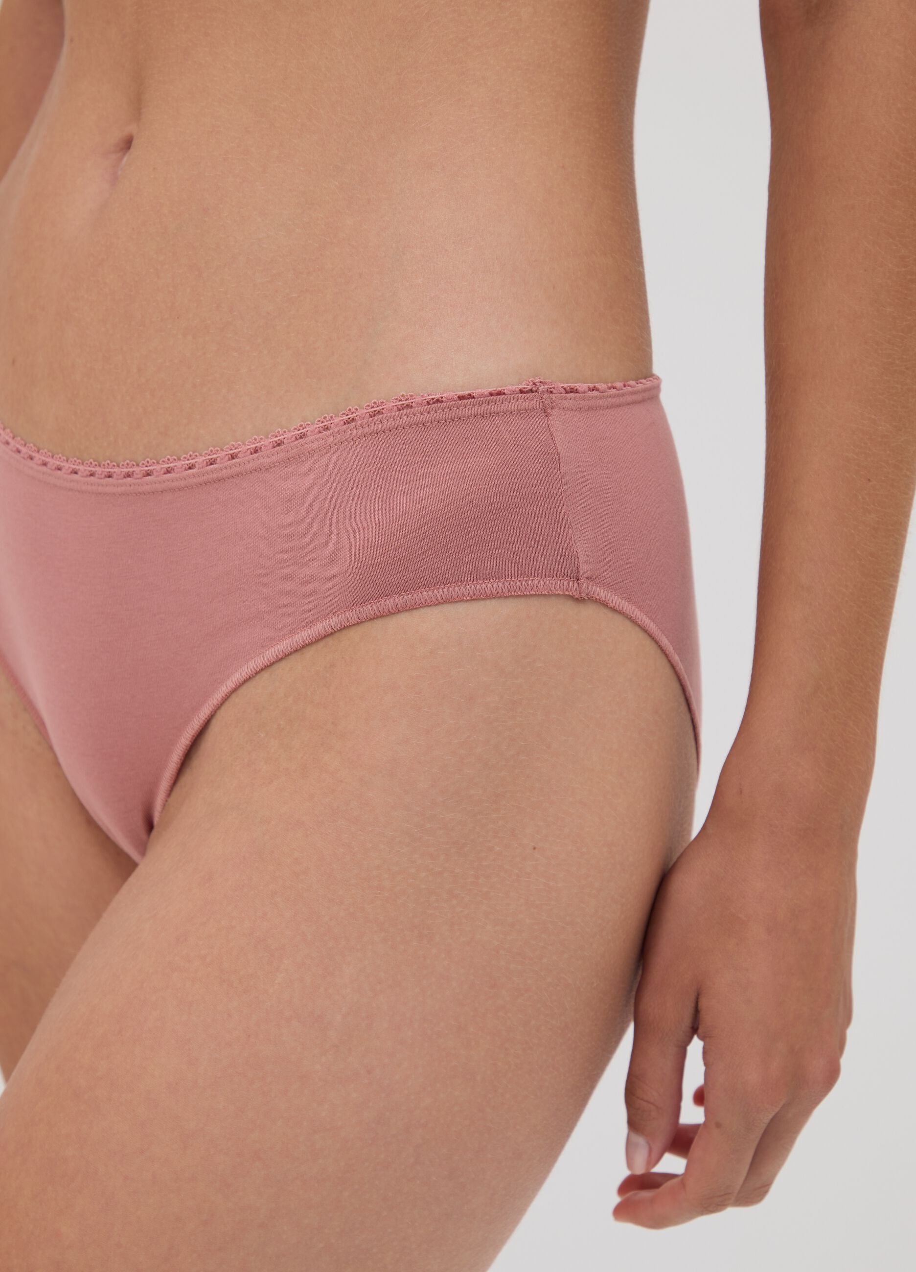 Three-pack of multicolour stretch organic cotton-blend briefs