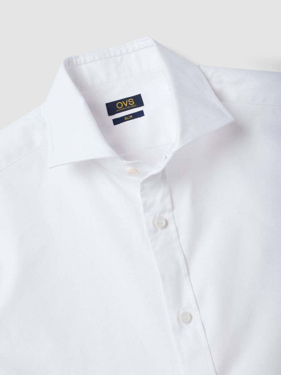 White slim-fit Oxford shirt in pure cotton_6