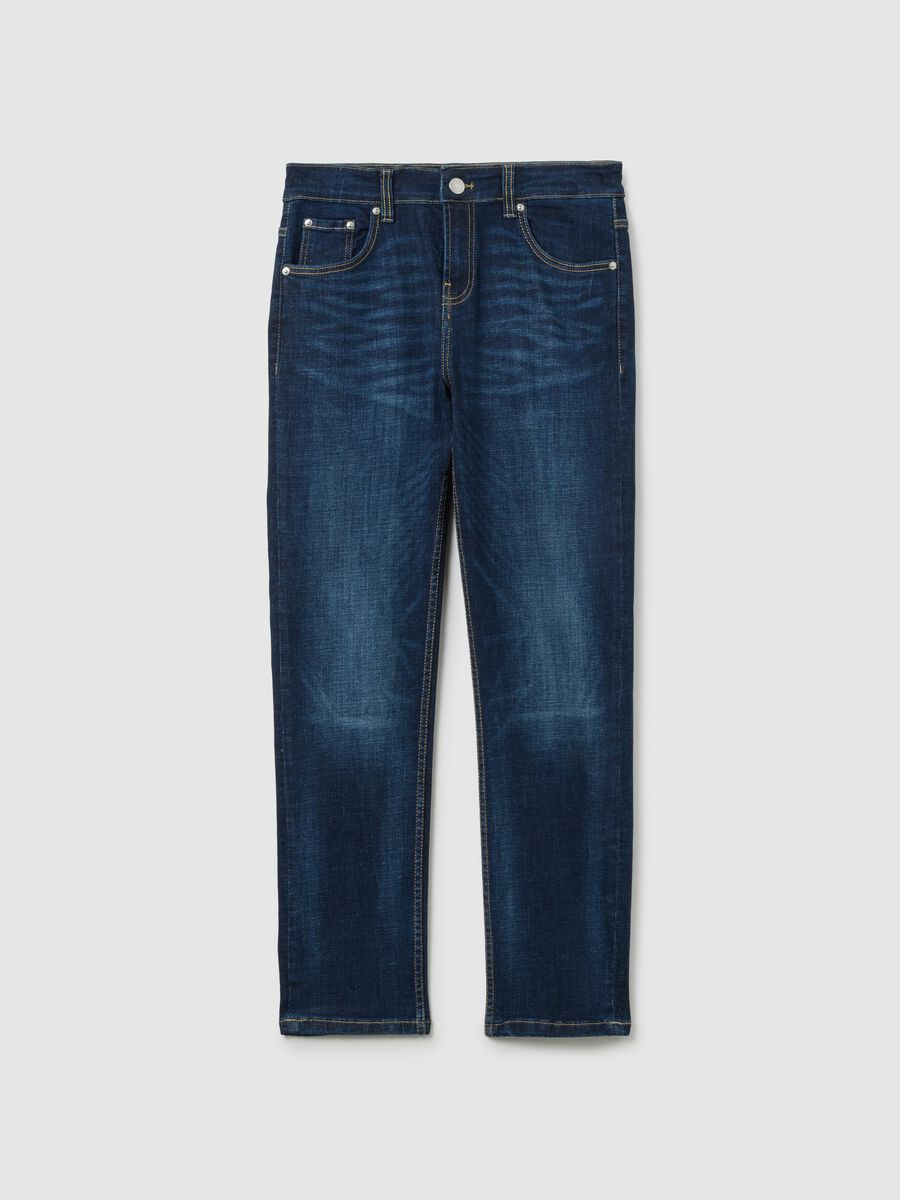 Boys' blue denim stretch regular fit jeans_3