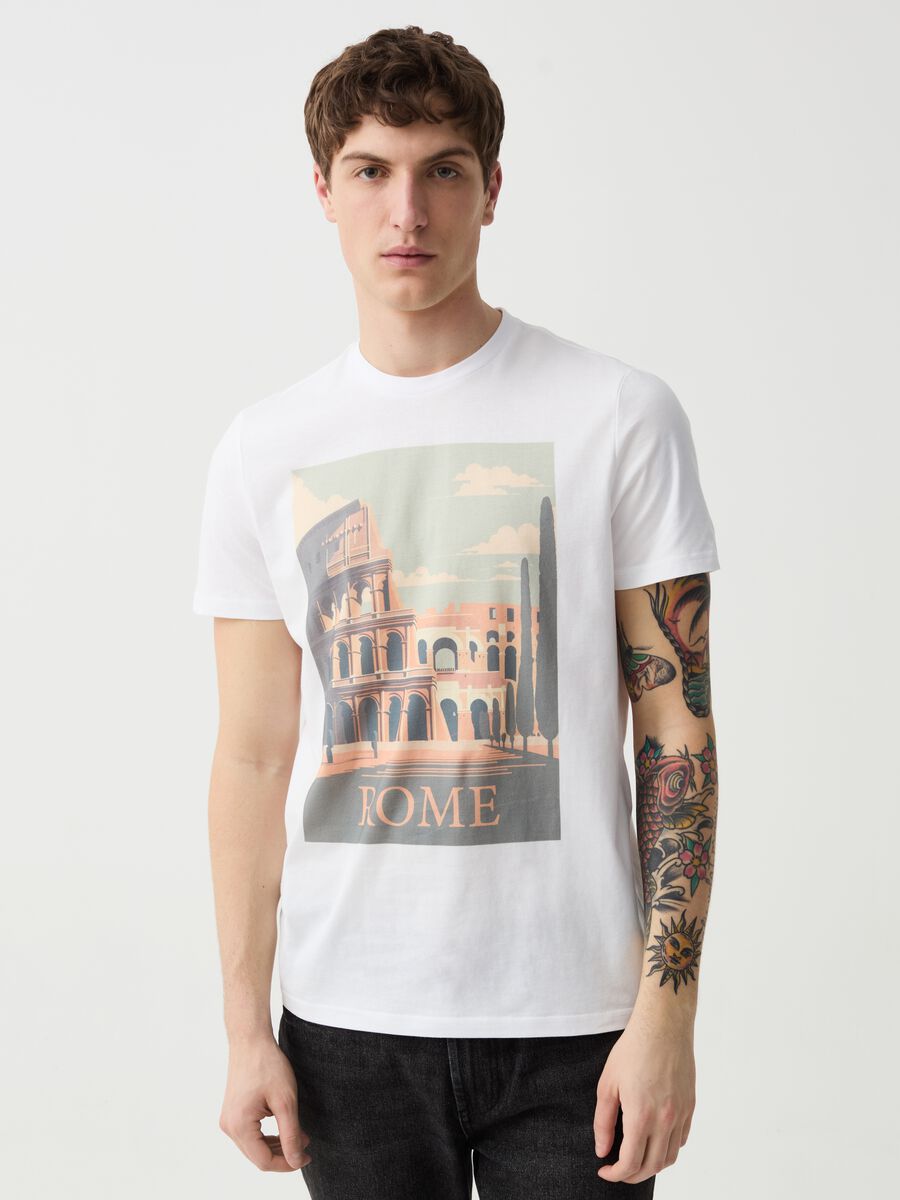 T-shirt con stampa Roma Colosseo_0