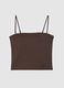 Brown regular fit camisole with square neckline_0