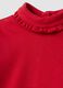 Red pure cotton high-neck T-shirt_2