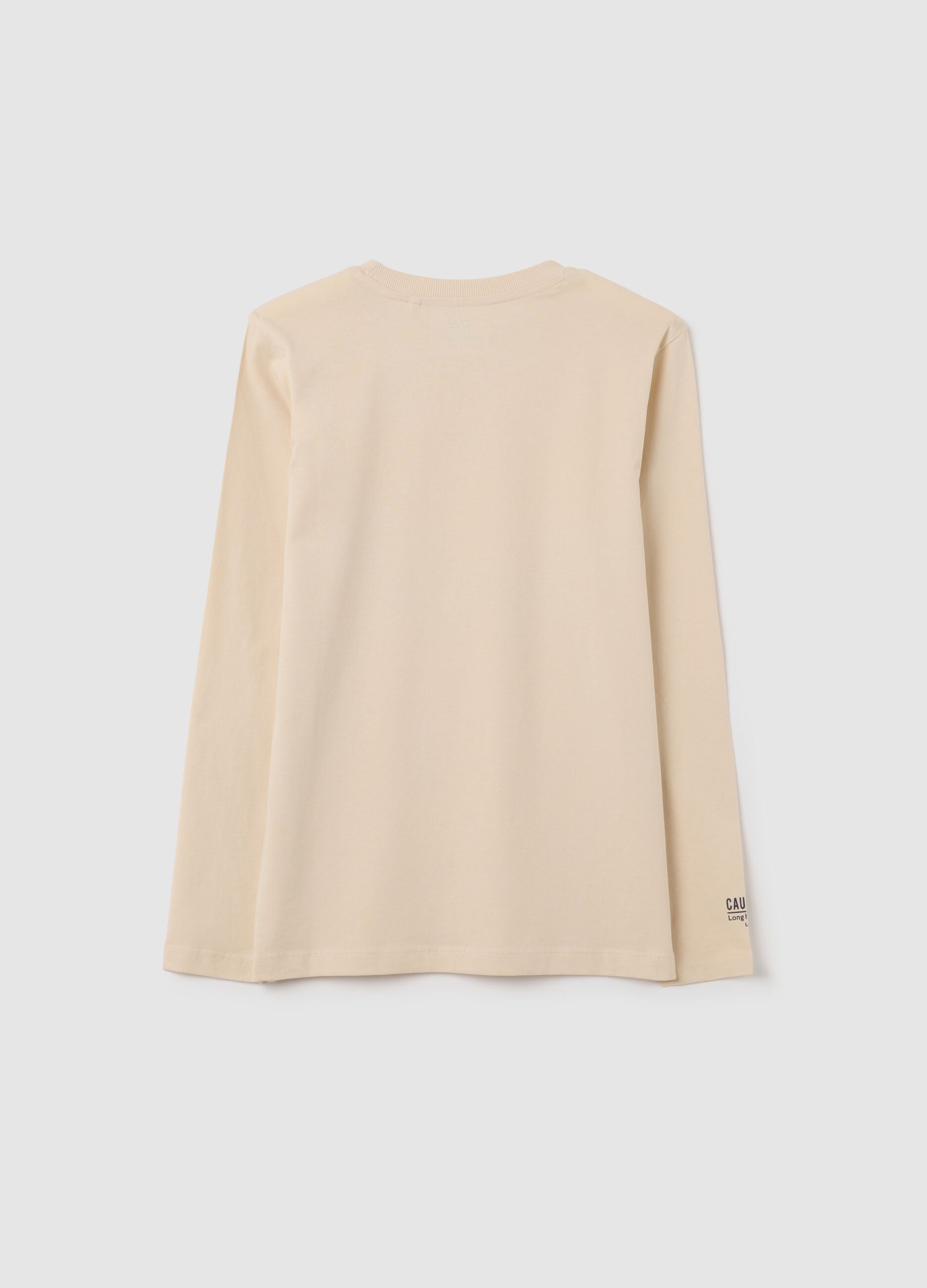 Boys' beige cotton t-shirt in regular fit