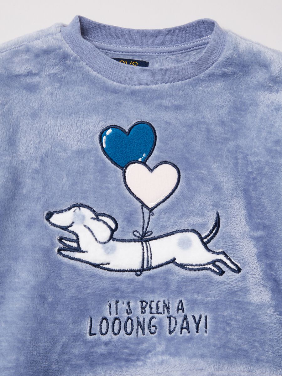 Fleece pyjamas with dachshund embroidery_2