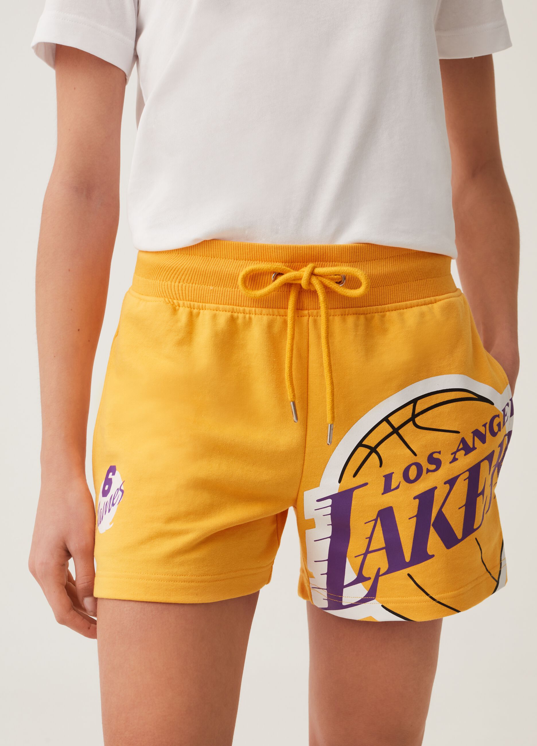 Shorts de felpa estampado NBA Los Angeles Lakers